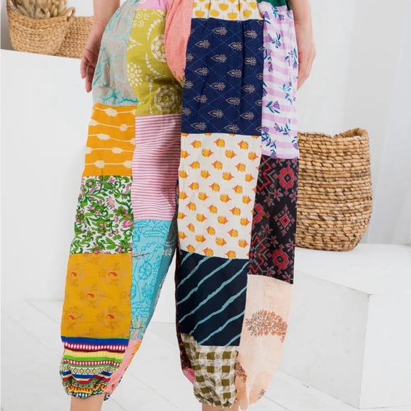 Colorful Patchwork Women's Pants - Picture 4 of 13